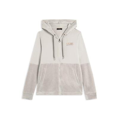 Felpa cappuccio e zip da donna con fondo in velluto