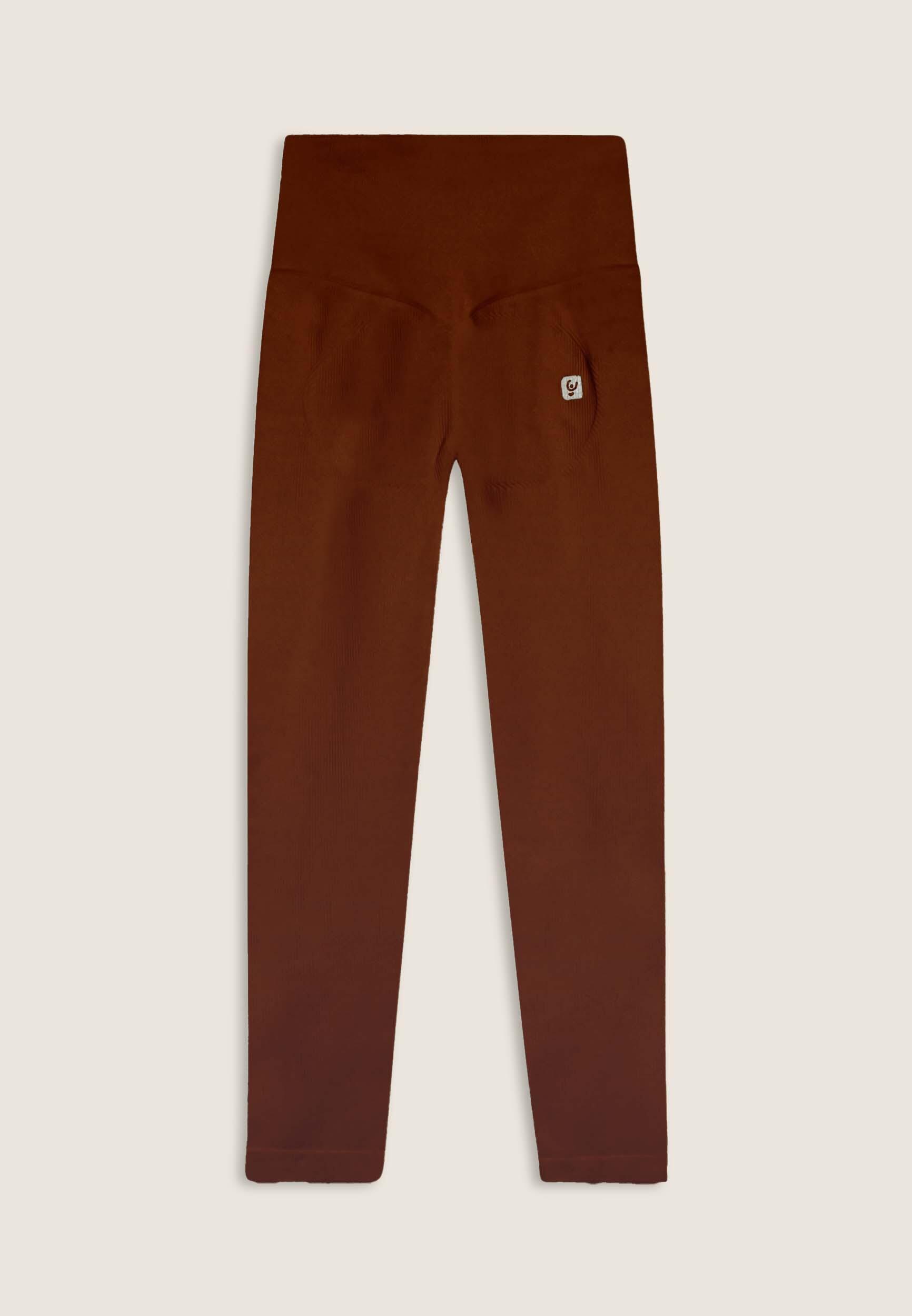 Leggings 7/8 à taille haute en tissu côtelé sans coutures 2/3