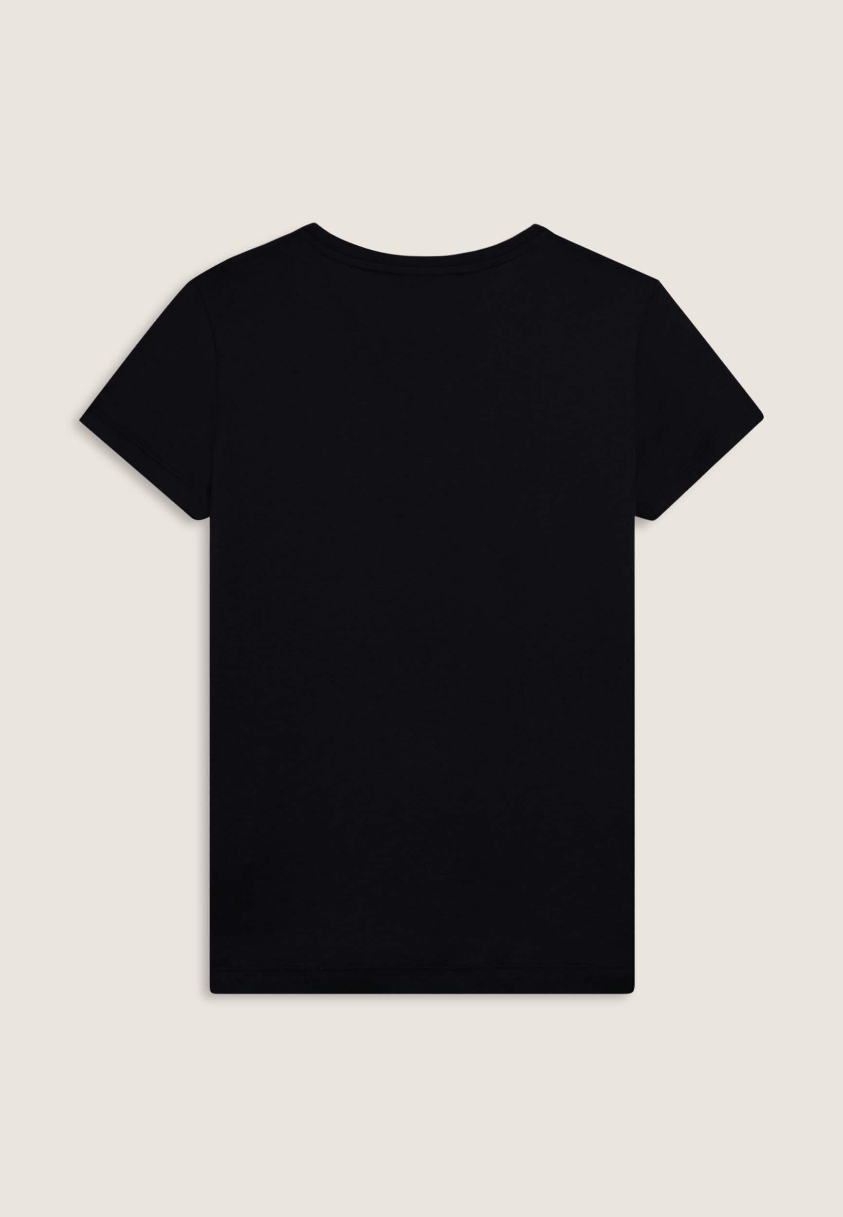 T-shirt pour femmes avec mini fentes latérales et logo en paillettes 2/3