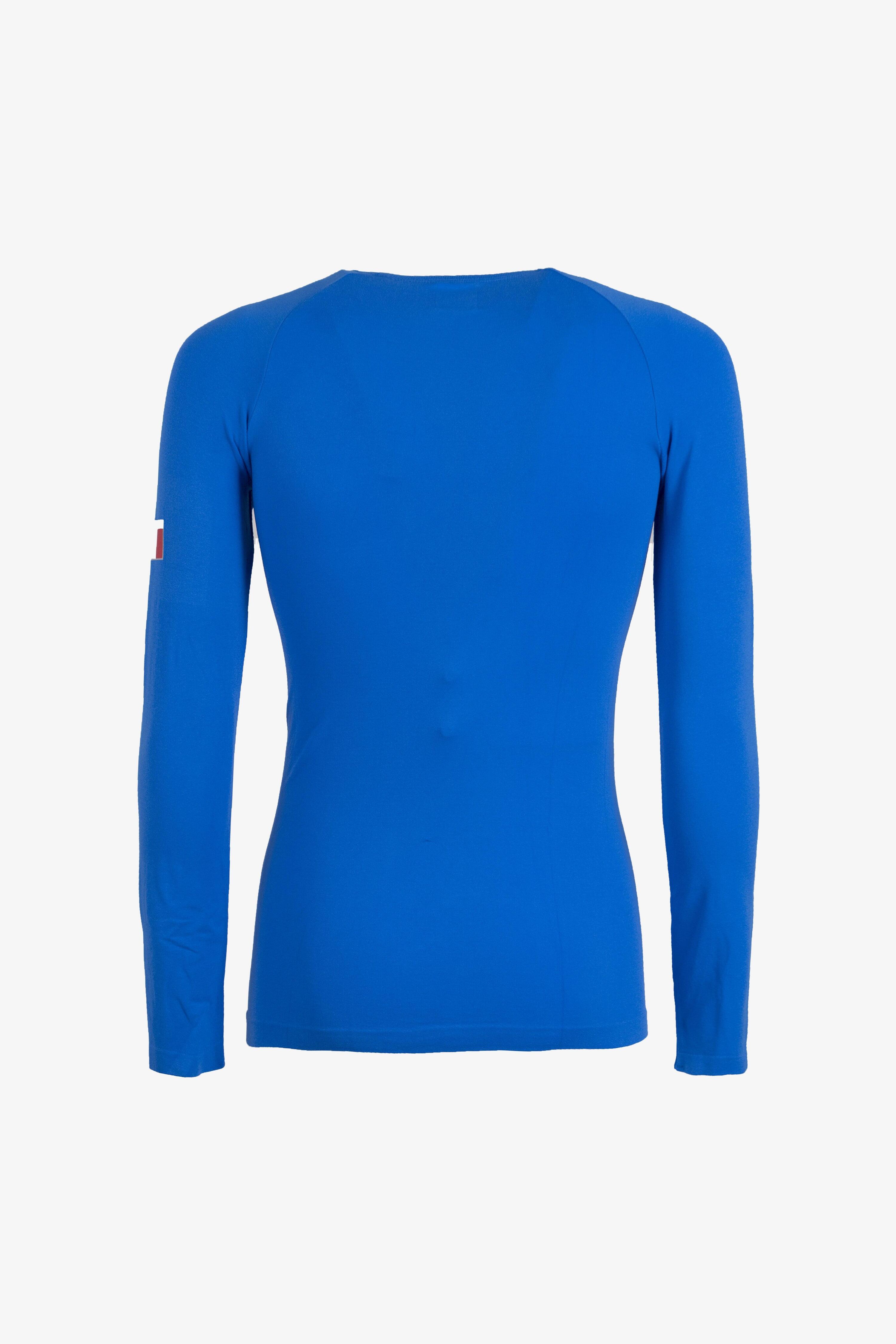 Esercito sportswear T-shirt termica running a maniche lunghe azzurra uomo 2/2
