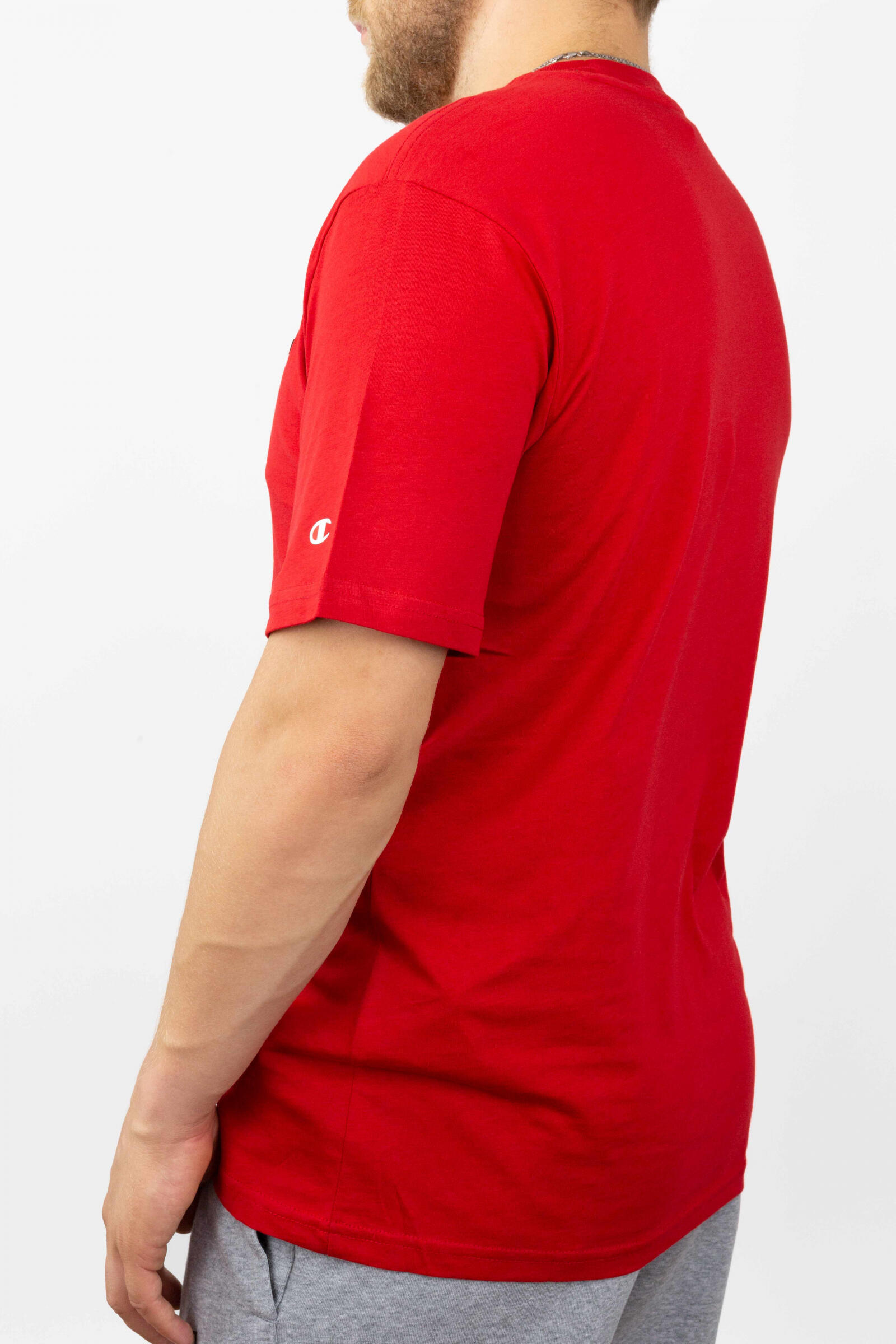 Champion Camiseta Champion Crew Neck Big Logo Rojo 3/4