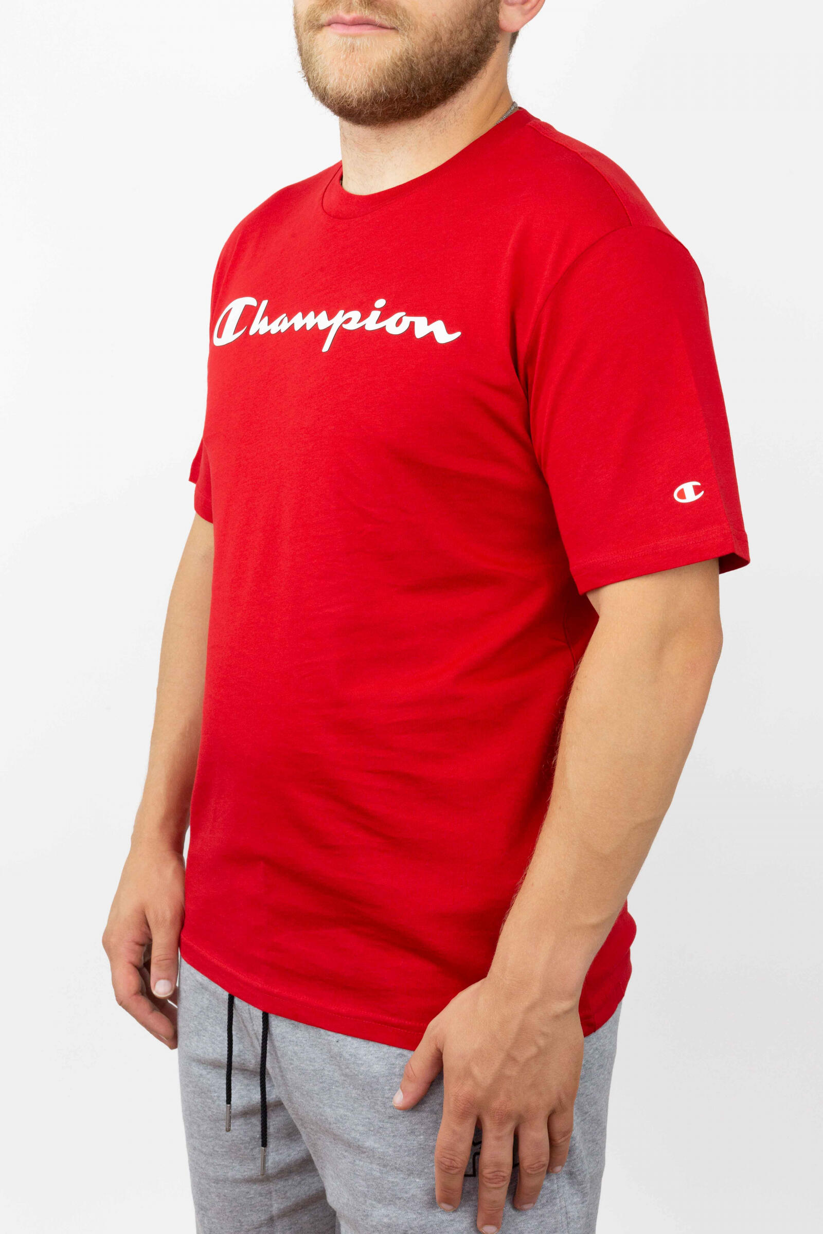 Champion Camiseta Champion Crew Neck Big Logo Rojo 2/4