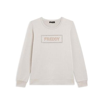 Felpa sportiva da donna con grafica frontale in strass