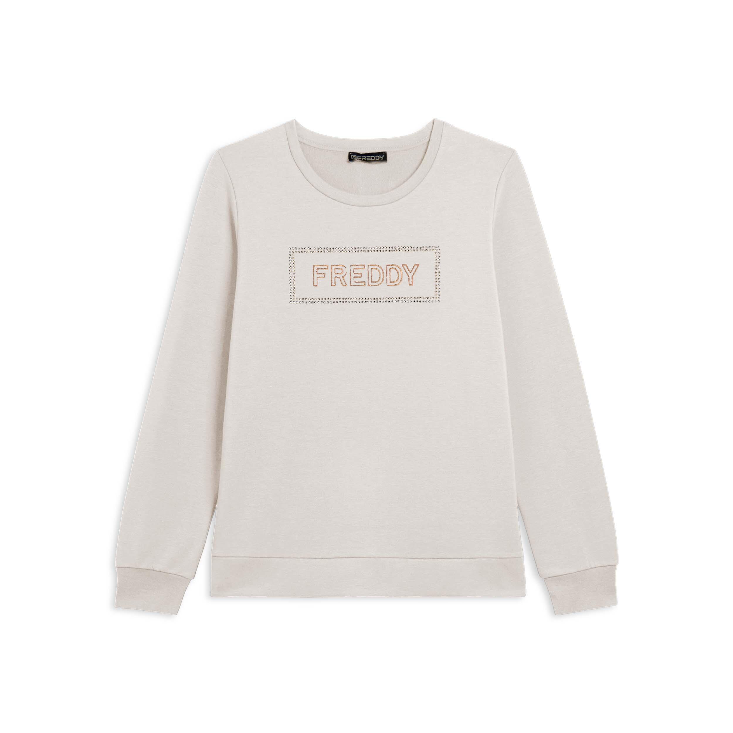 Freddy - Sweat-shirt De Sport Pour Femmes Avec Graphique En Paillettes Sur Le Devant - Sweat-shirt - Blanc - Decathlon