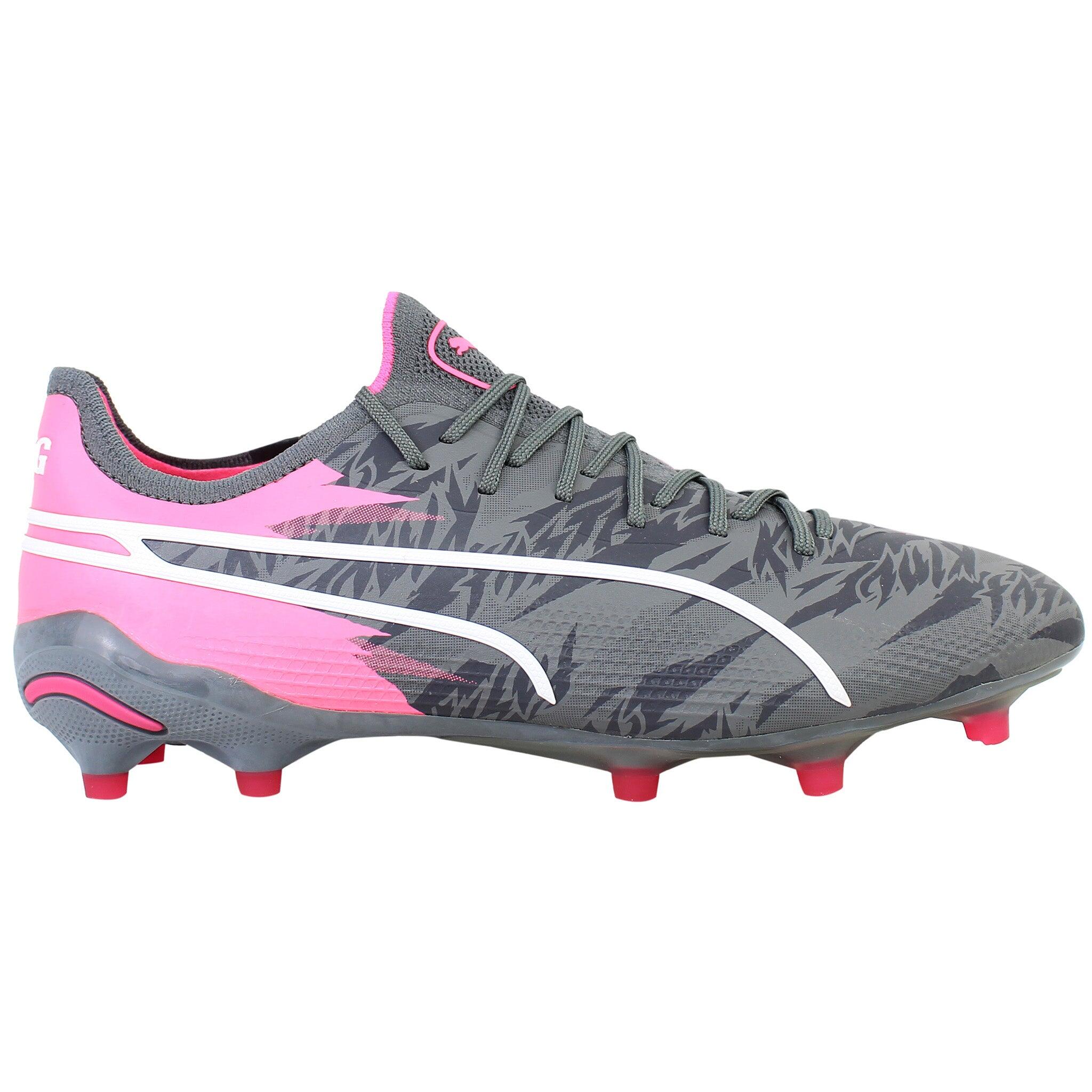 Puma King サッカーシューズ グレー/ピンク Puma King Ultimate Rush FG/AG Mens Dark Grey Football Boots