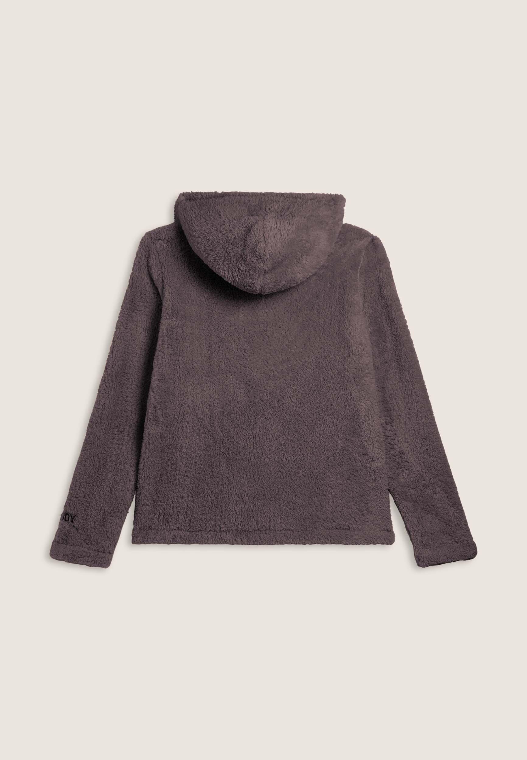 Felpa in pile sherpa con cappuccio e zip 2/3