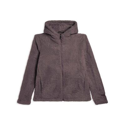 Felpa in pile sherpa con cappuccio e zip