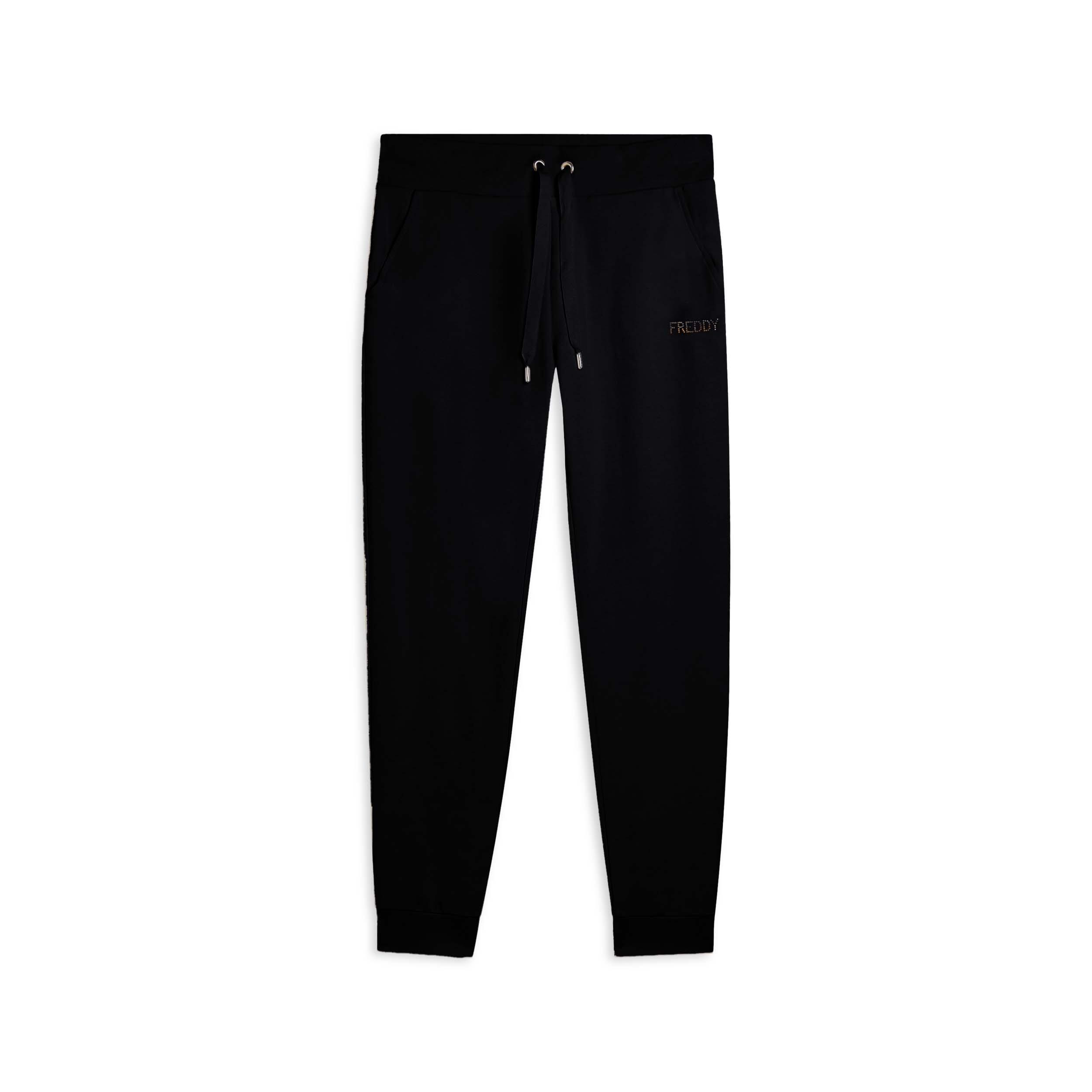 Freddy - Pantalon De Sport Pour Femmes Avec Bandes Aux Chevilles Et Paillettes Bicolores - Pantalons - Noir - Decathlon