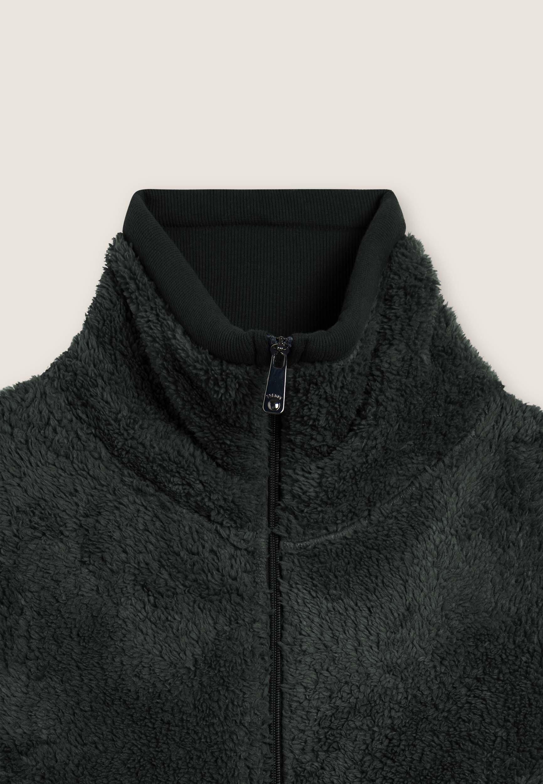 Felpa in pile sherpa con zip e collo alto 3/3