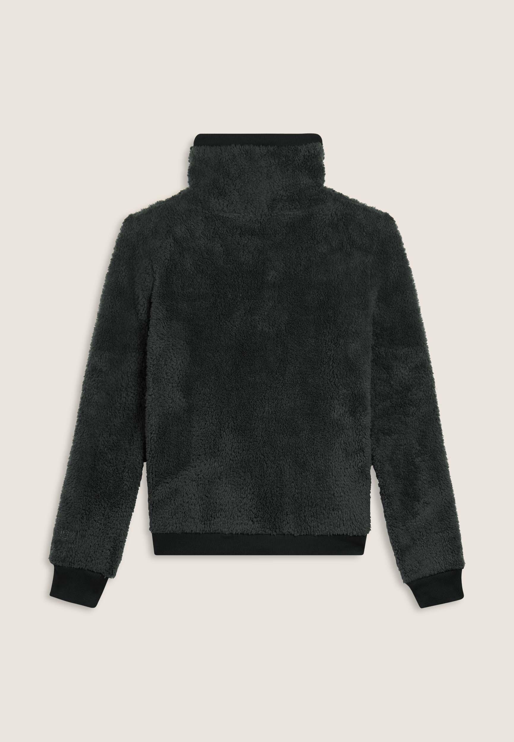 Felpa in pile sherpa con zip e collo alto 2/3