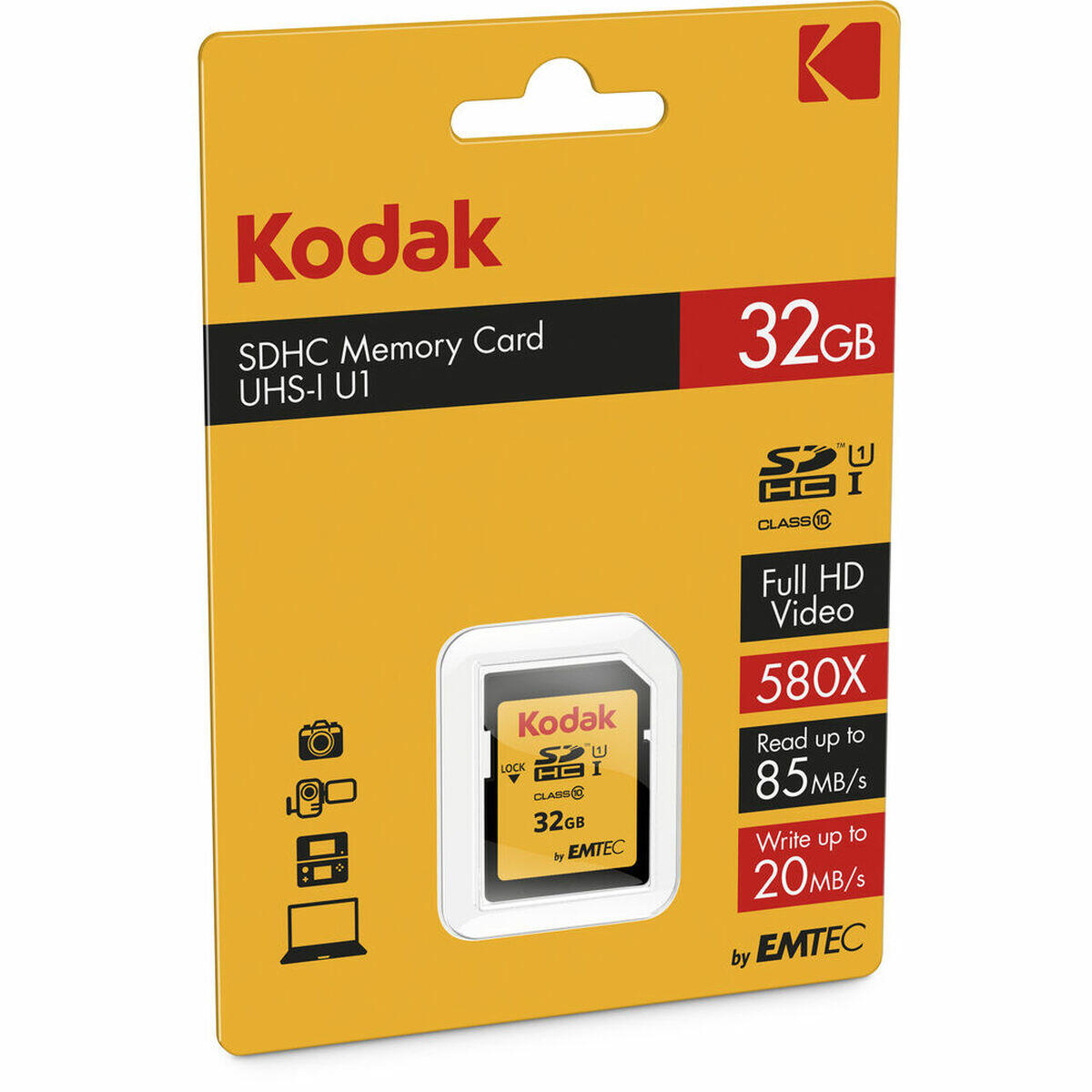 Tarjeta de Memoria Micro SD con Adaptador KODAK SDHC32GBCLASS10U1 32 GB 2/2