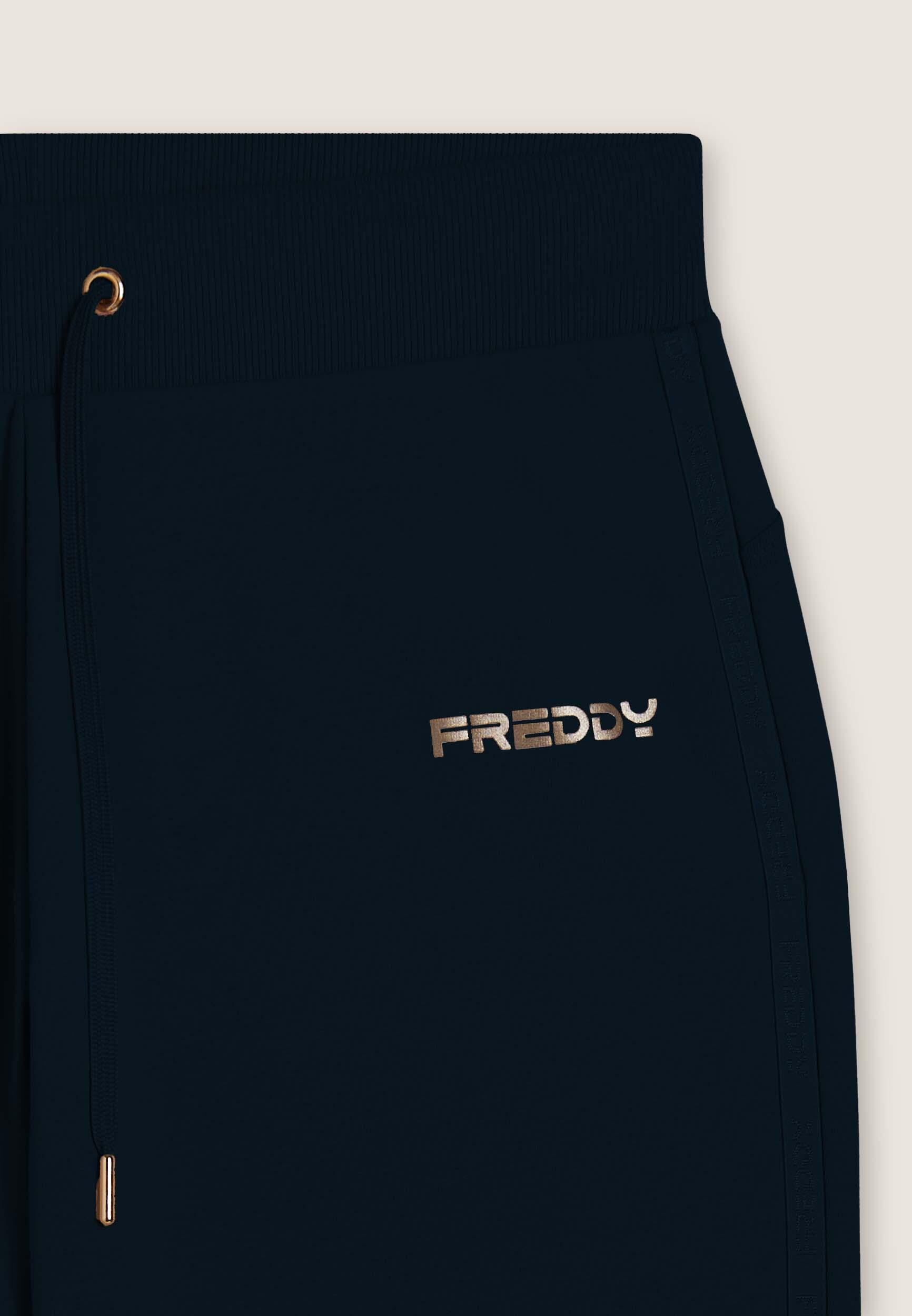 Pantaloni con fondo a costina e bande logate 3/3