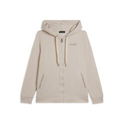 Sweat-shirt de sport zippé à capuche pour femmes, avec paillettes bicolores