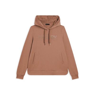 Felpa sportiva da donna con interno cappuccio in velluto