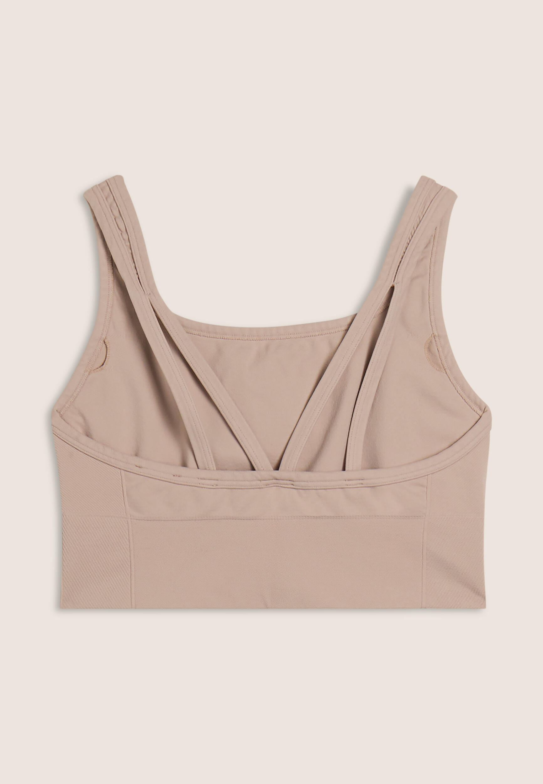 Top sportivo seamless supporto medio con inserti a costine 2/3