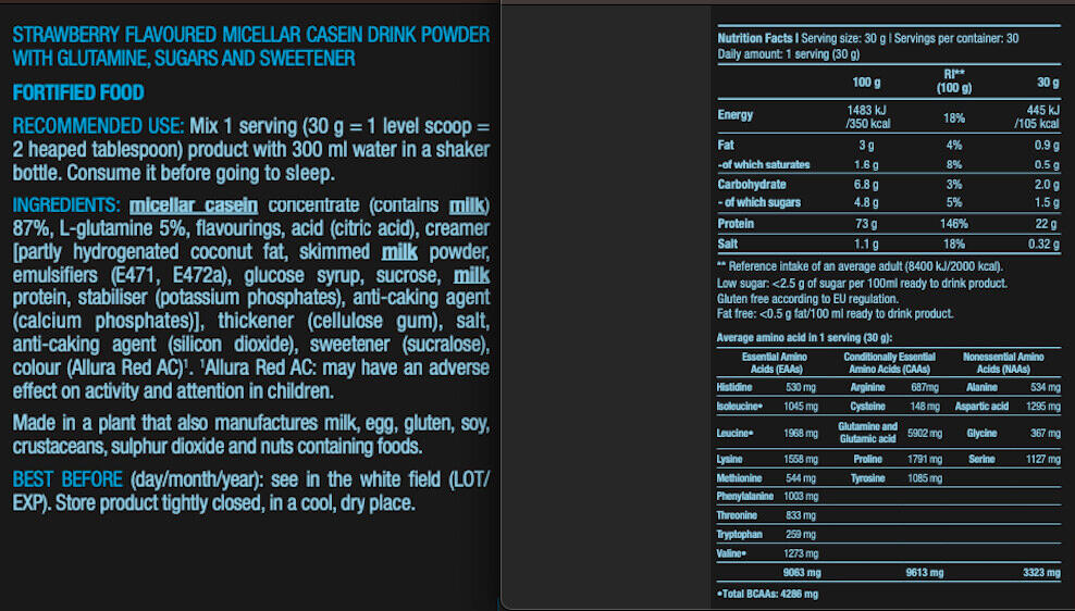 Micellar Casein 908 Gr Fresa 3/5