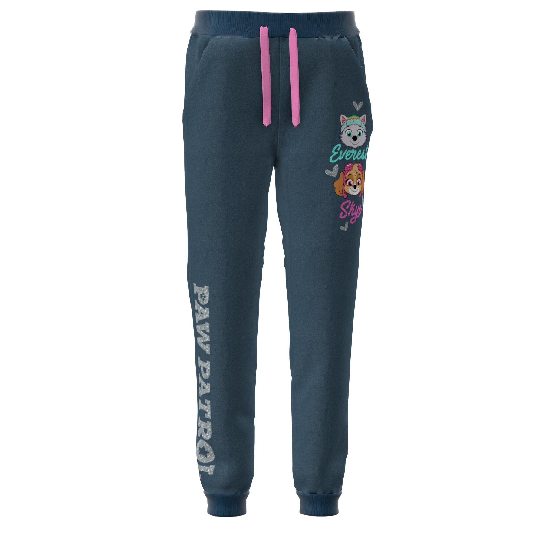 Pantaloni trening fete, albastri, 100% bumbac, buzunare laterale, Paw Patrol