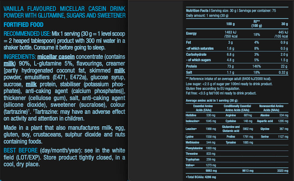 Kasein - Micellar Casein (2,27 Kg) - Vanille 3/6