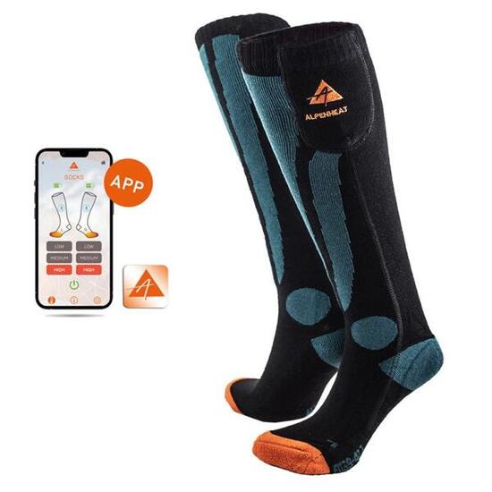 Chaussettes chauffantes ALPENHEAT en laine mérinos, contrôlables par app — M