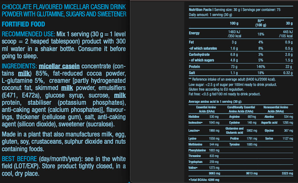 Kazeina micelarna - 2270g Chocolate Biotech USA 3/5