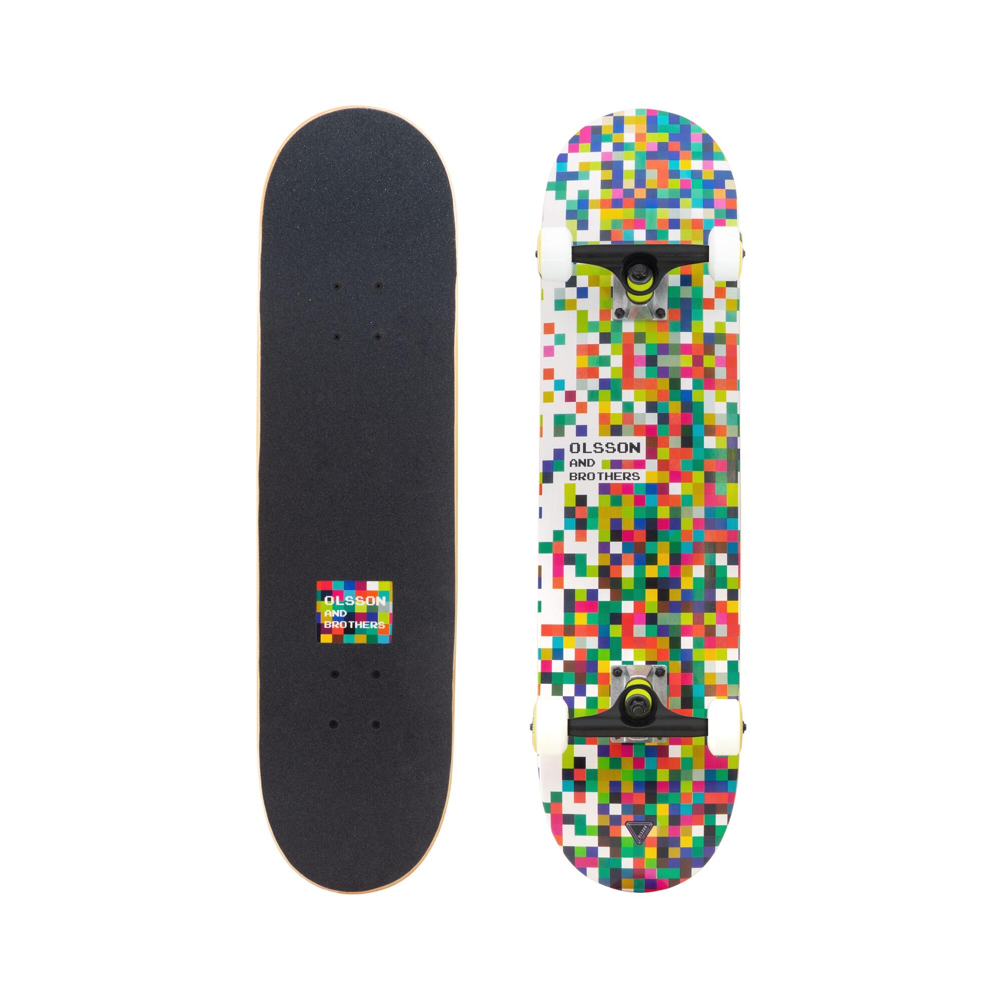OLSSON AND BROTHERS Skateboard OLSSON PIXEL Rolamentos ABEC7, Eixo 5,25'', lixa de alto desempenho