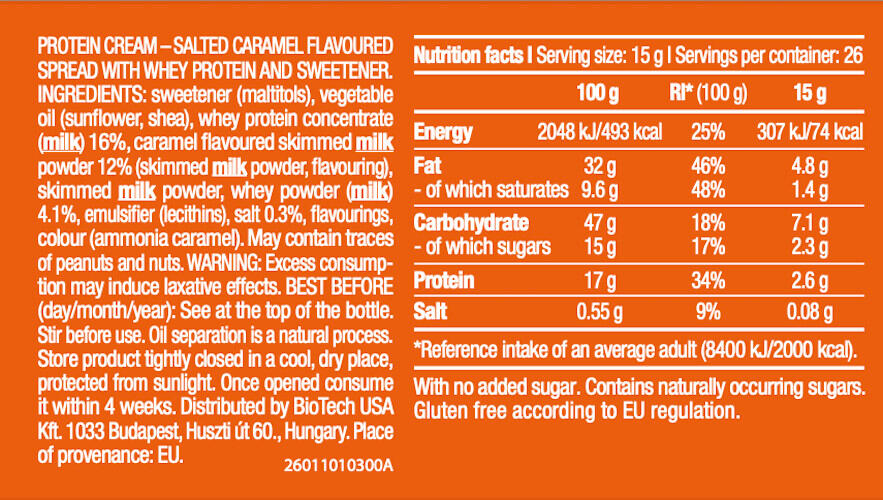 Pâte à tartiner protéinée - Protein Cream - Caramel Salé 3/3