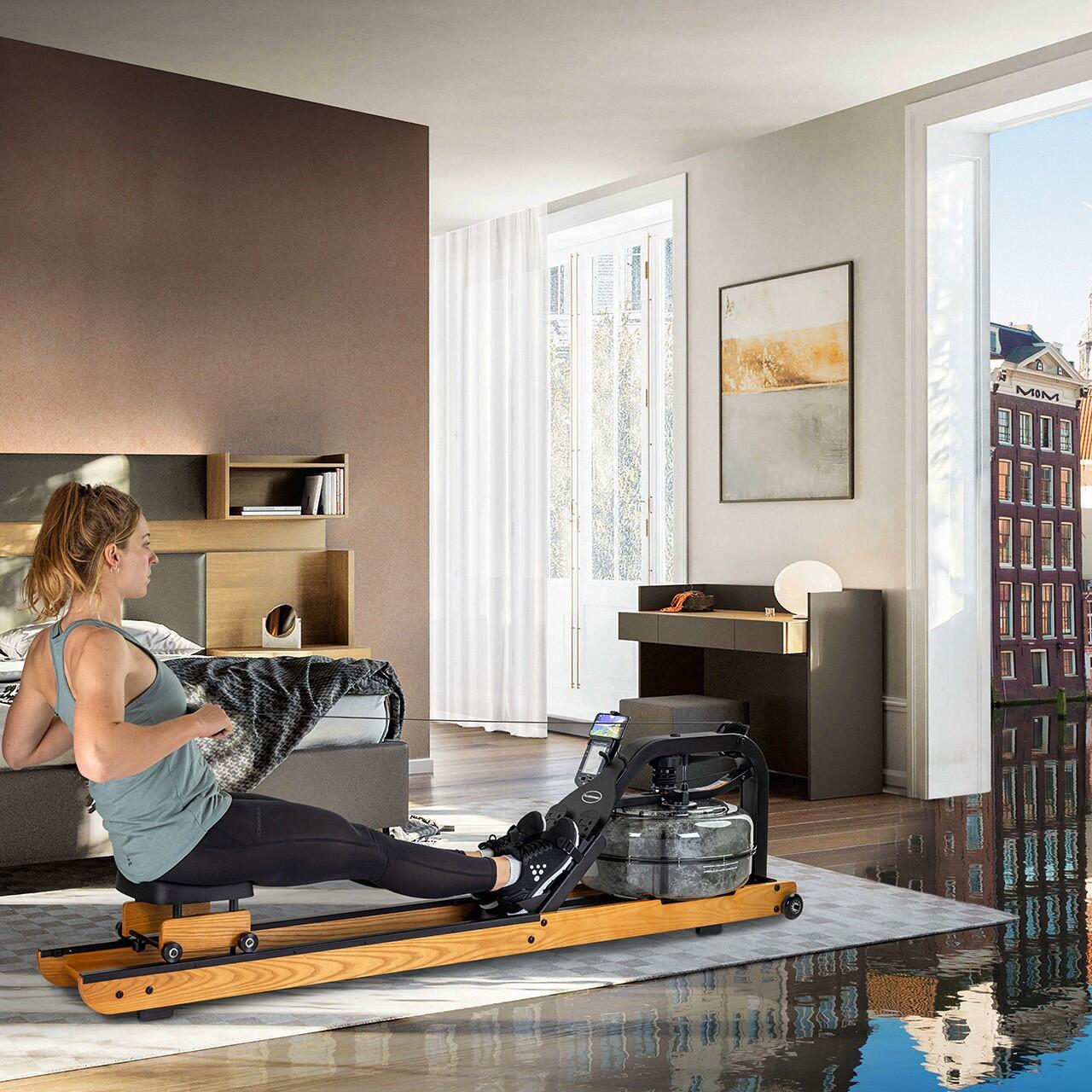 Fluid Rower Apollo V Wasser Rudergerät Dual Rail 3/7