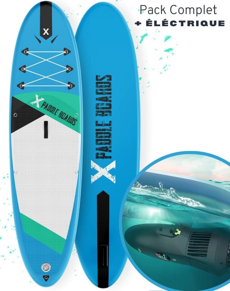 X PADDLE BOARDS Elektrisches aufblasbares Stand Up Paddle E-X1 305 x 82 x 15cm