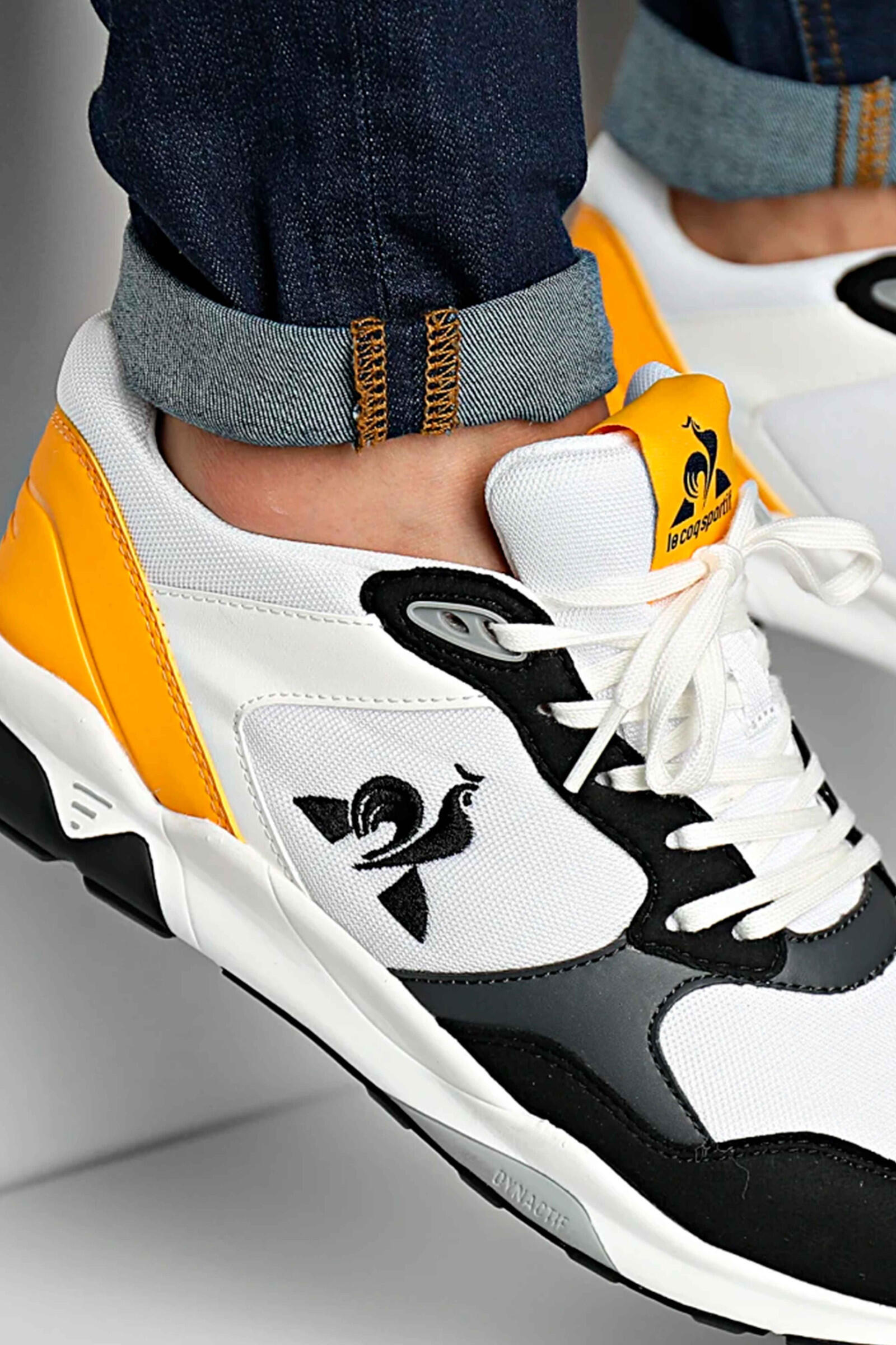 Le Coq Sportif Zapatillas Deportivas Lcs R500 Blanco/negro/amarillo 4/4