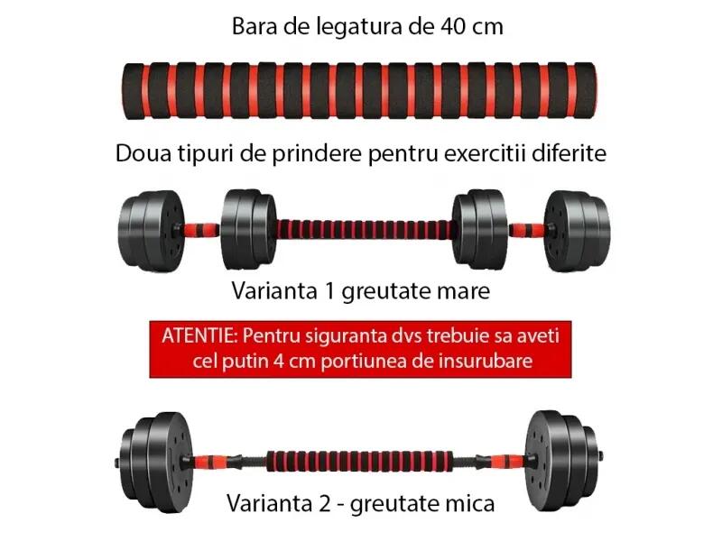 Set gantere reglabile BodyFit 20 kg 2/5