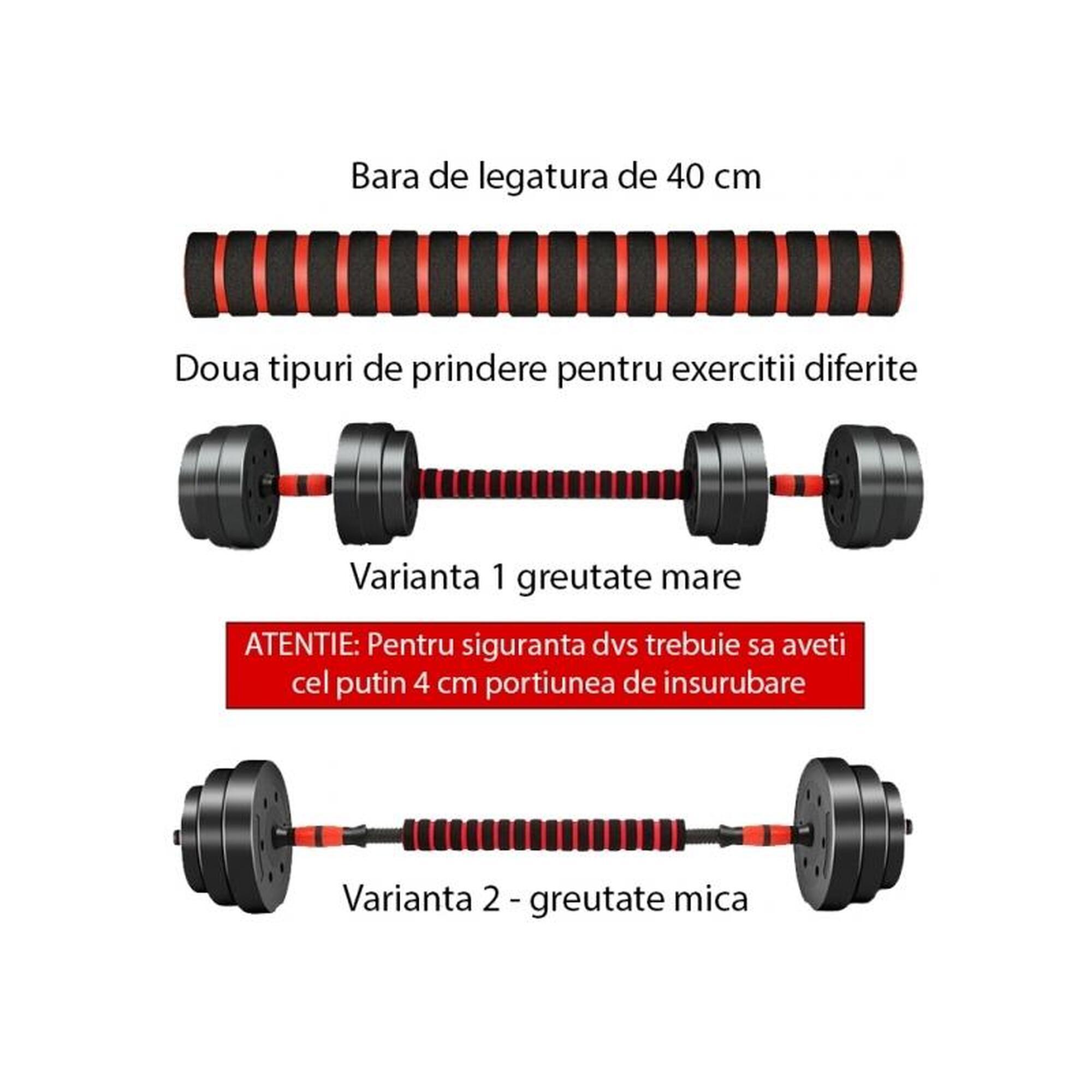 Set gantere reglabile BodyFit 20 kg