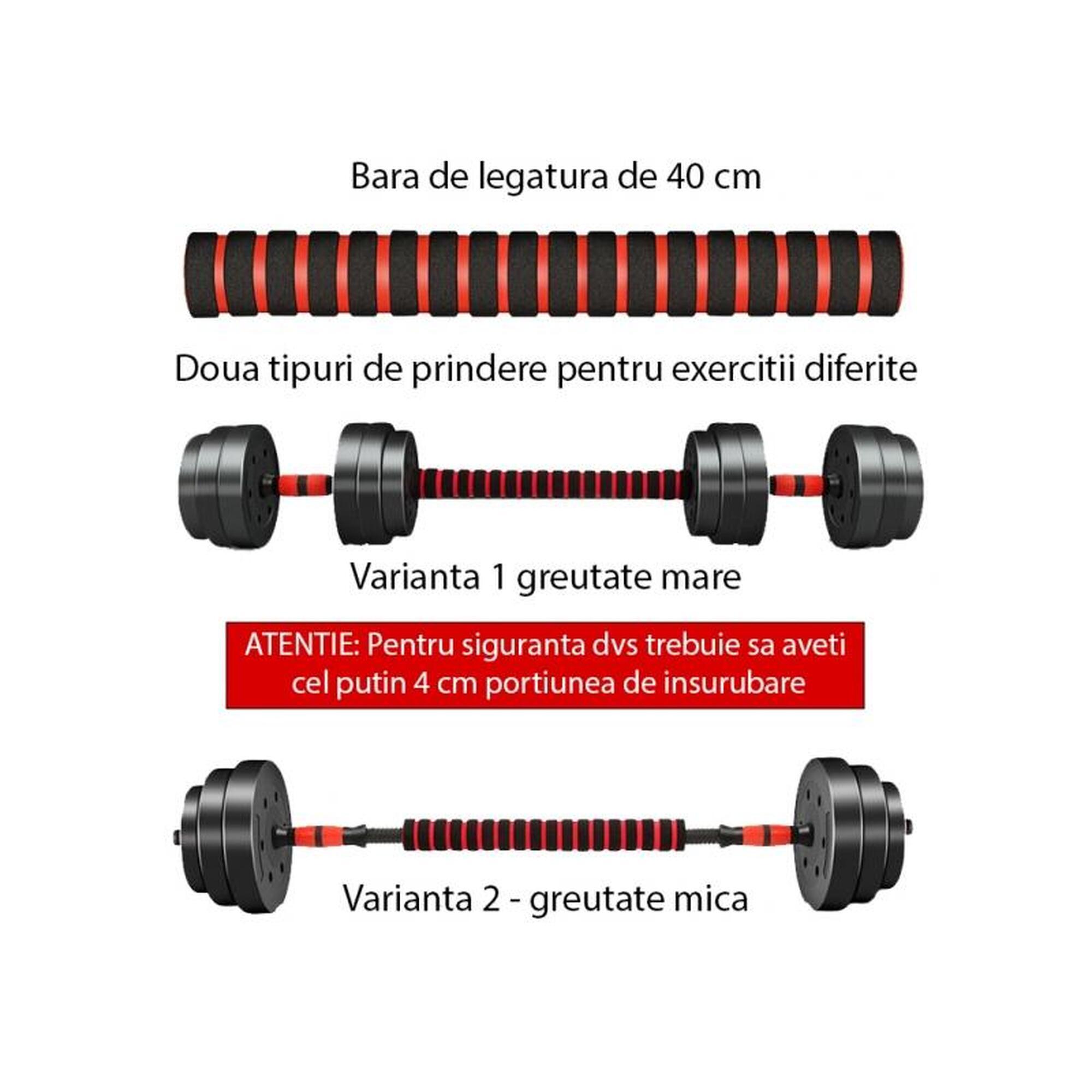 Set gantere reglabile BodyFit 30 kg