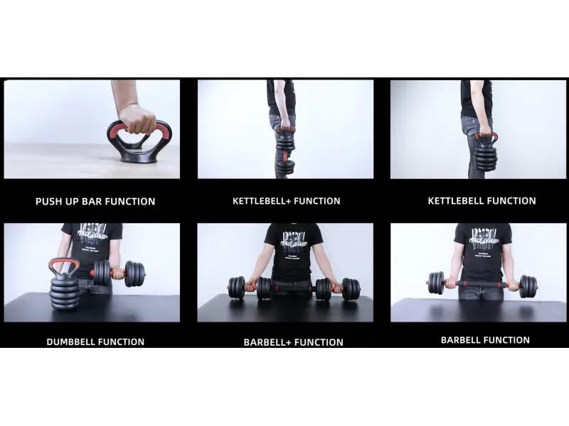 Gantera reglabila kettlebell FitTronic 6 in 1 de 40 kg KF40 5/5