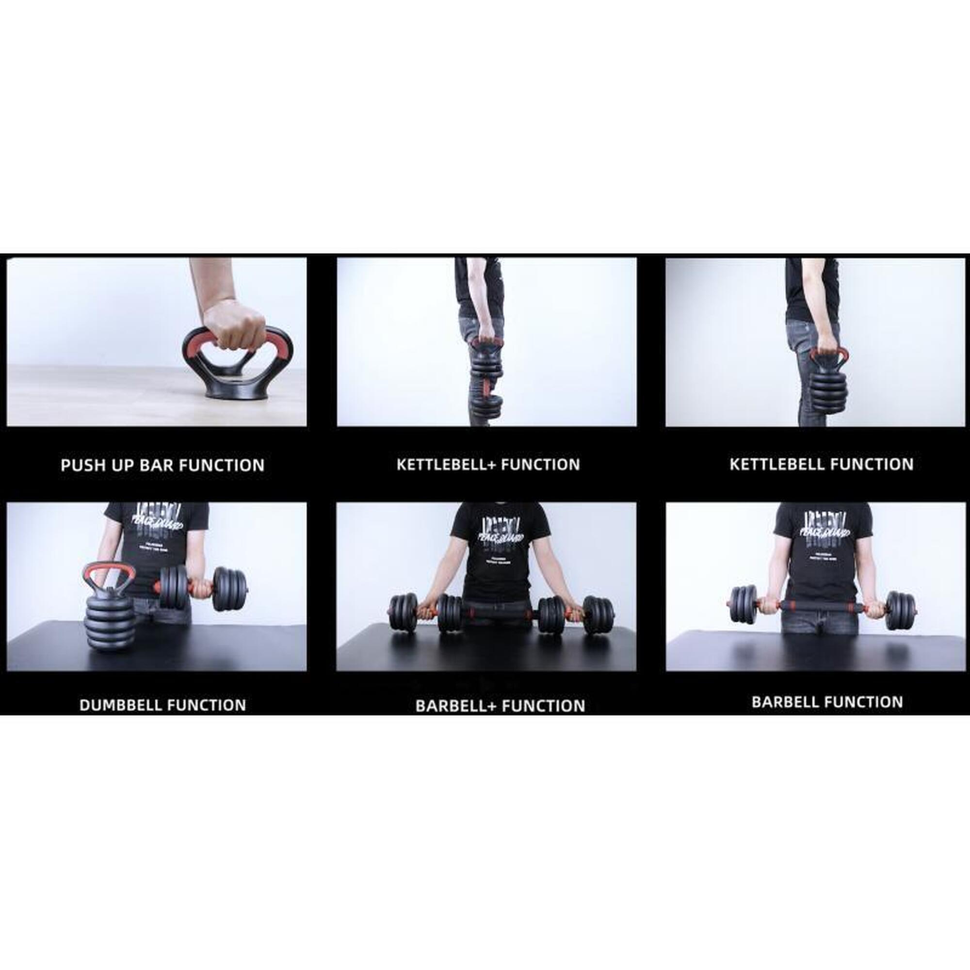 Gantera reglabila kettlebell FitTronic 6 in 1 de 20 kg KF20
