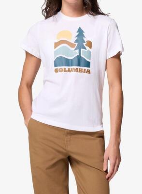 Dames trekking t-shirt columbia ruby springs graphic fitted