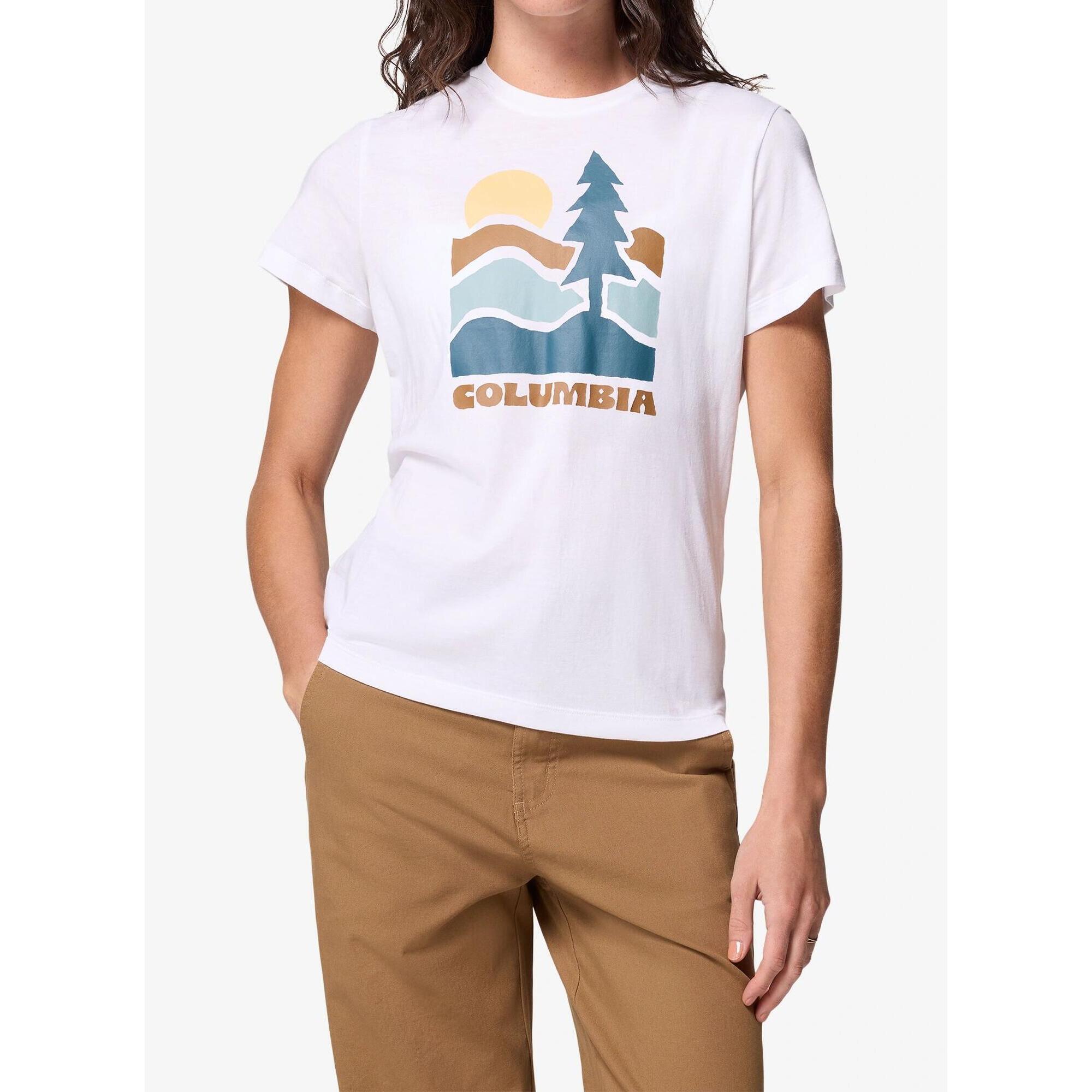 Columbia - T-shirt À Manches Courtes Ajustées À Motif Graphique Columbia Ruby Springs - T-shirt Manches Courtes - Blanc - Decathlon