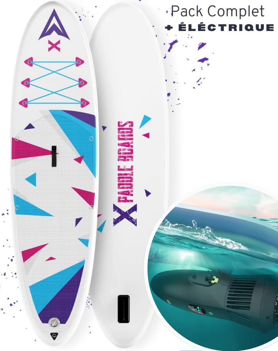 X PADDLE BOARDS Elektrisches aufblasbares Paddle E-FUN 320 x 82 x 15cm