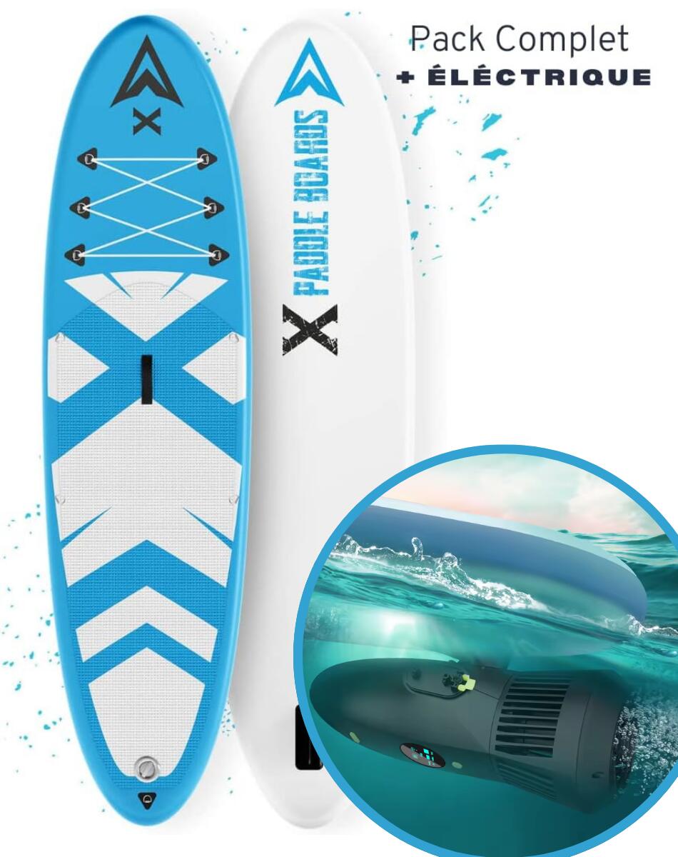 X PADDLE BOARDS Elektrisches aufblasbares Stand Up Paddle E-XITE 335 x 84 x 15cm