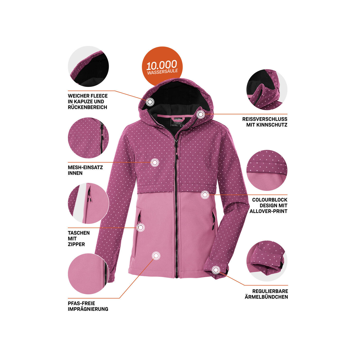 Killtec Softshelljacke Mädchen mit Kapuze 6/7