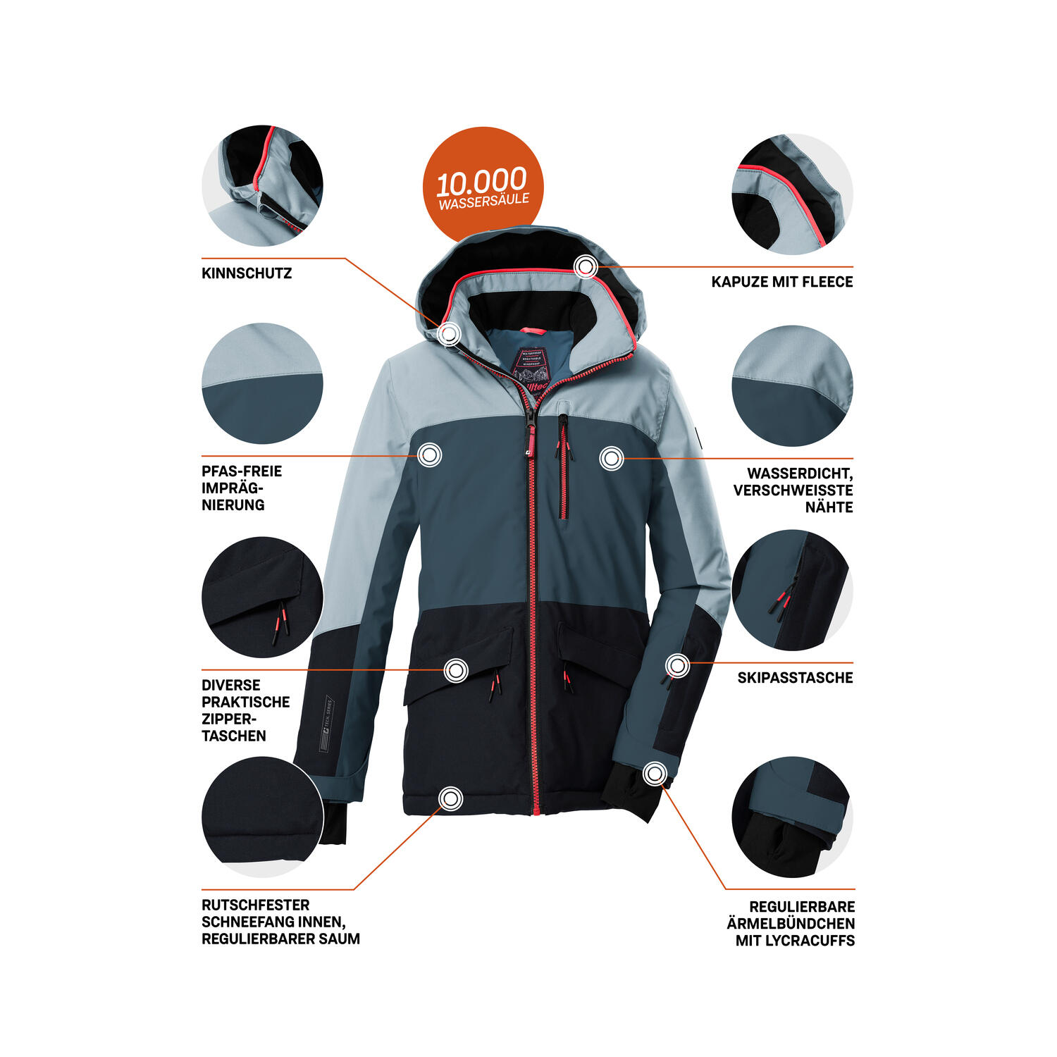 Kinder Skijacke KSW 208 GRLS SKI JCKT 5/6