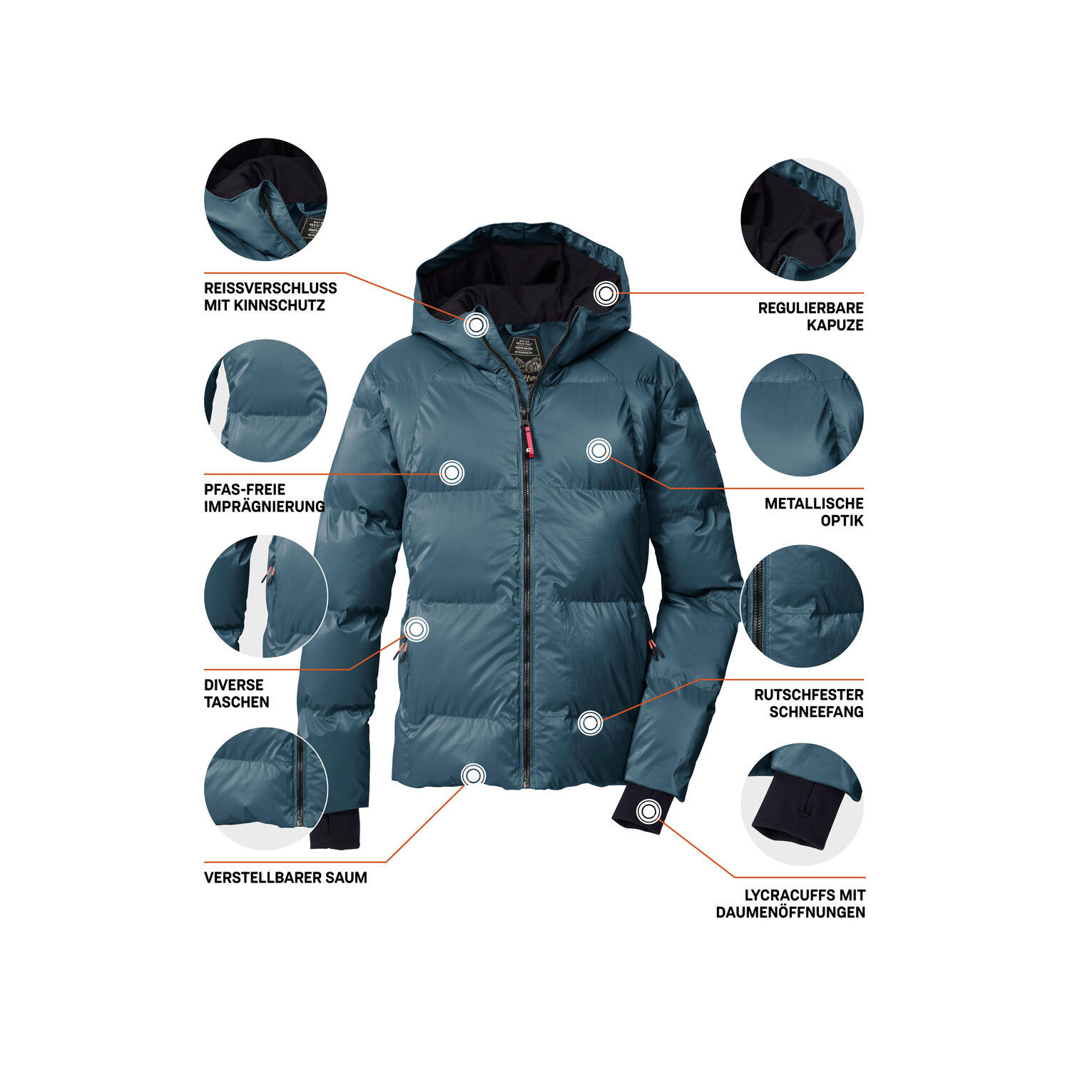 Gevoerd jack met capuchon voor meisjes Killtec KSW 210 5/6