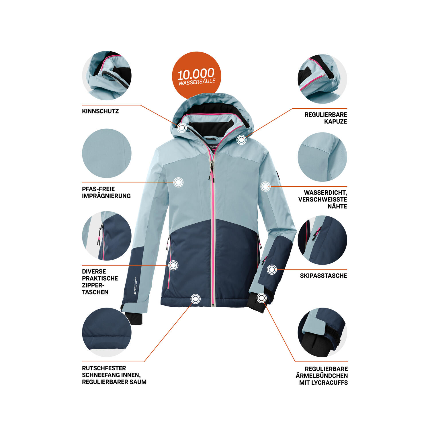 Kinder Skijacke KSW 196 GRLS SKI JCKT 5/6