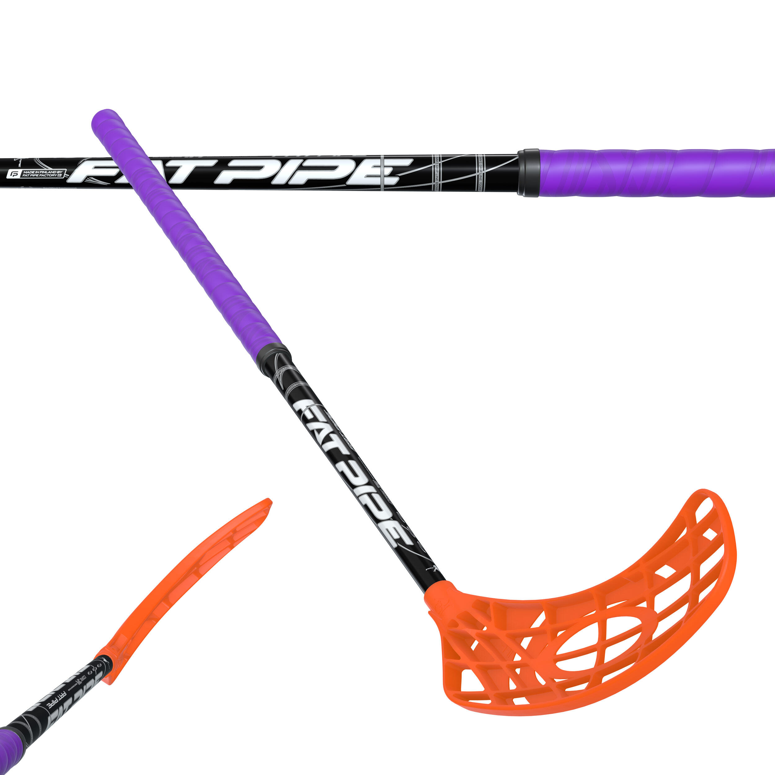 FAT PIPE DĚTSKÁ FLORBALOVÁ HŮL FAT PIPE CORE 34 PURPLE/ORANGE LTD. PRAVÁ