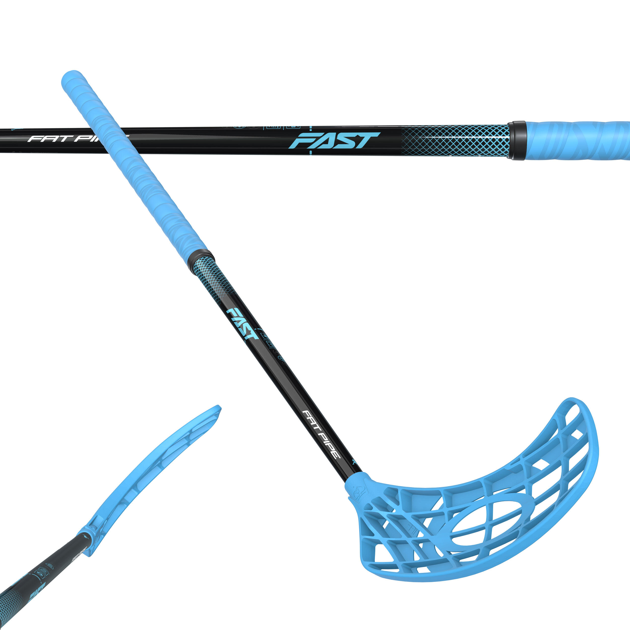 FAT PIPE DĚTSKÁ FLORBALOVÁ HŮL FAT PIPE FAST 33 BLUE PRAVÁ