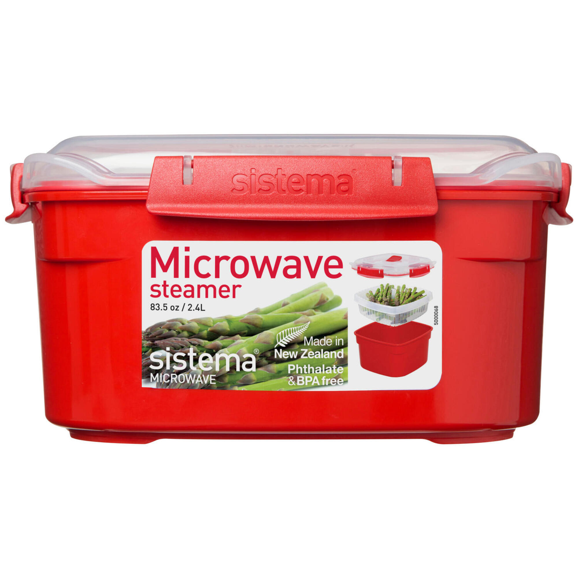 SISTEMA Napařovací krabička na zeleninu, ryby do mikrovlnné trouby 2,4 l, červená