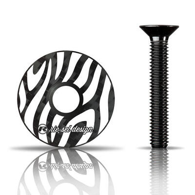 Carbon stemcap 1 1/8" Vorbaukappe mit Motiv inkl. Schraube MTB Fahrrad Ahead
