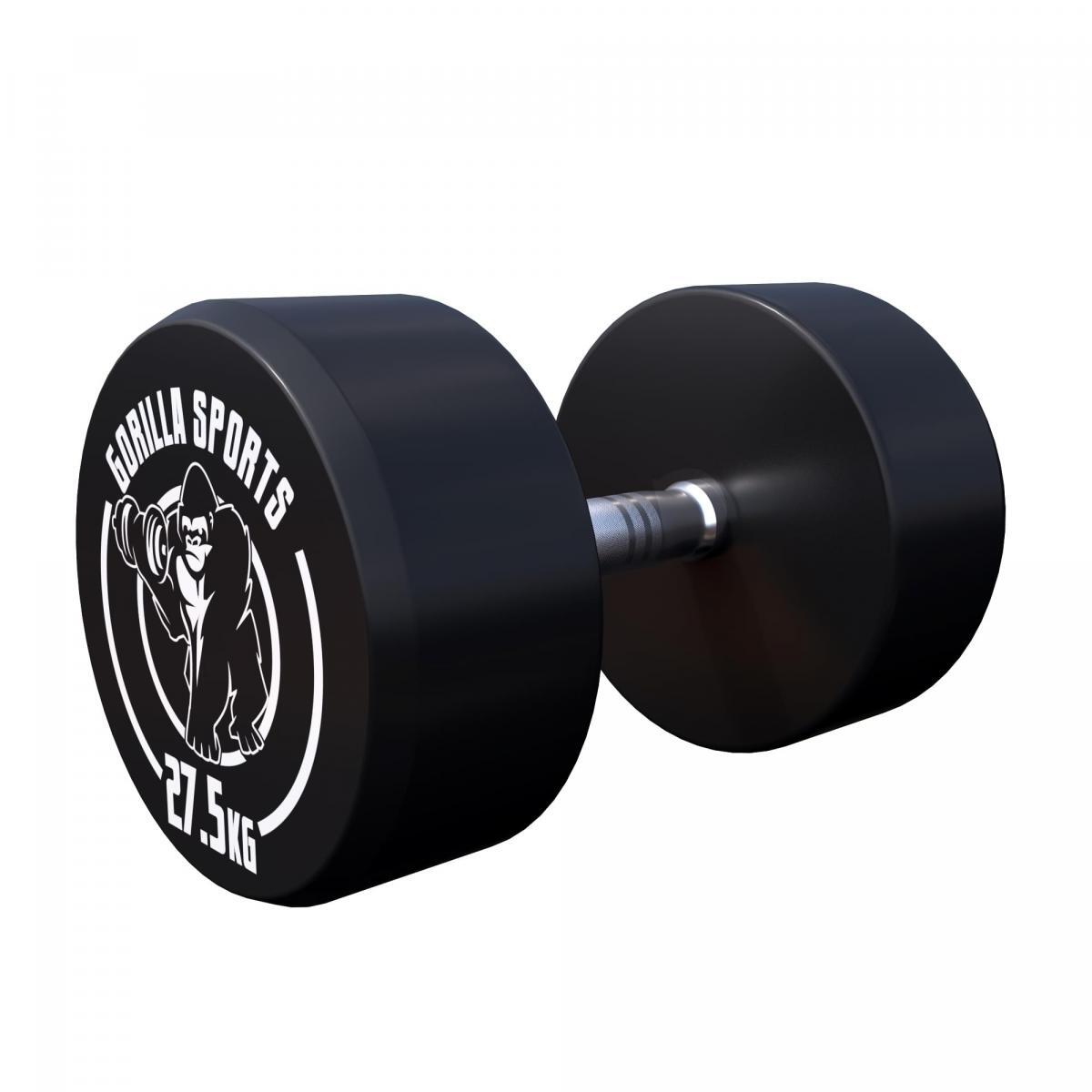 Gorilla Sports - Haltère Monobloc Rond | Musculation | Au Choix De 2,5kg À 40 Kg - Haltère - Noir - Decathlon
