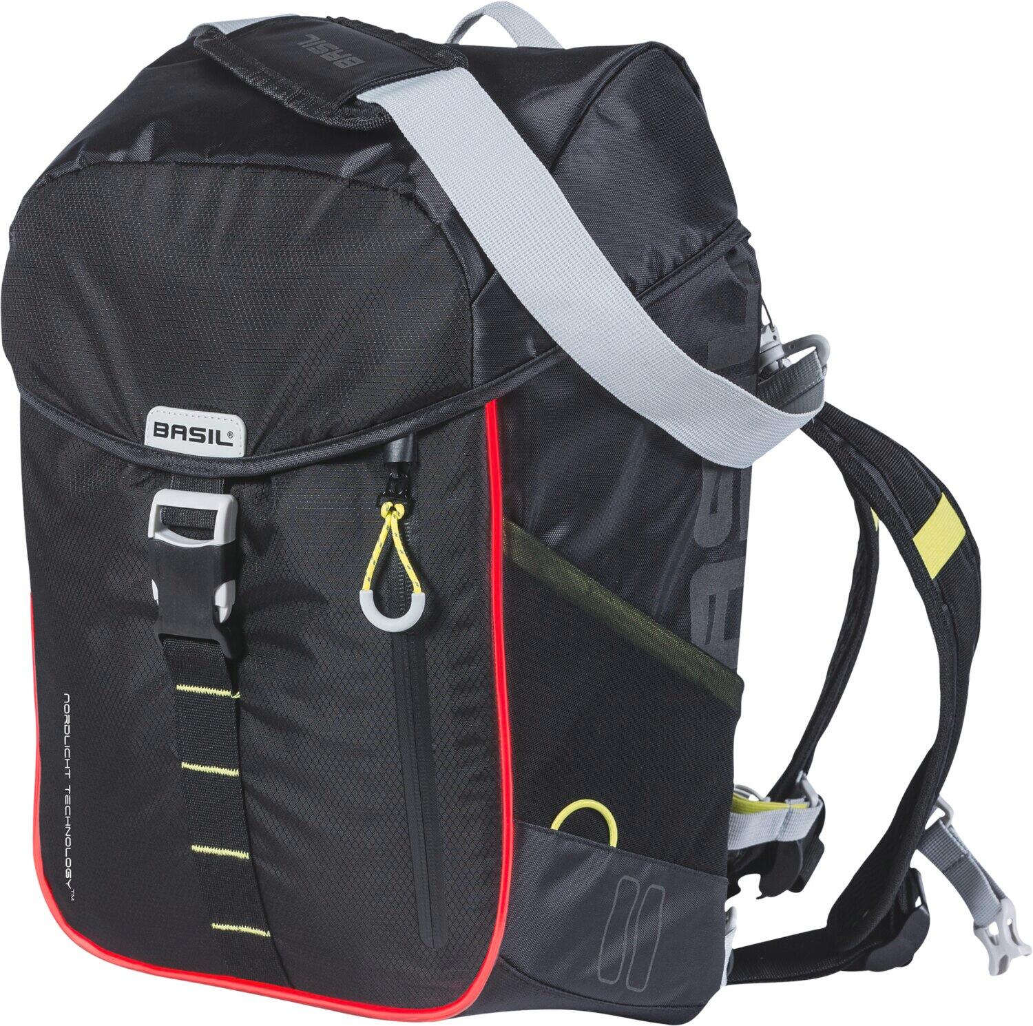 Mochila de bicicleta Basil Miles Nordlicht com tira de LED de 17 litros preta 2/6