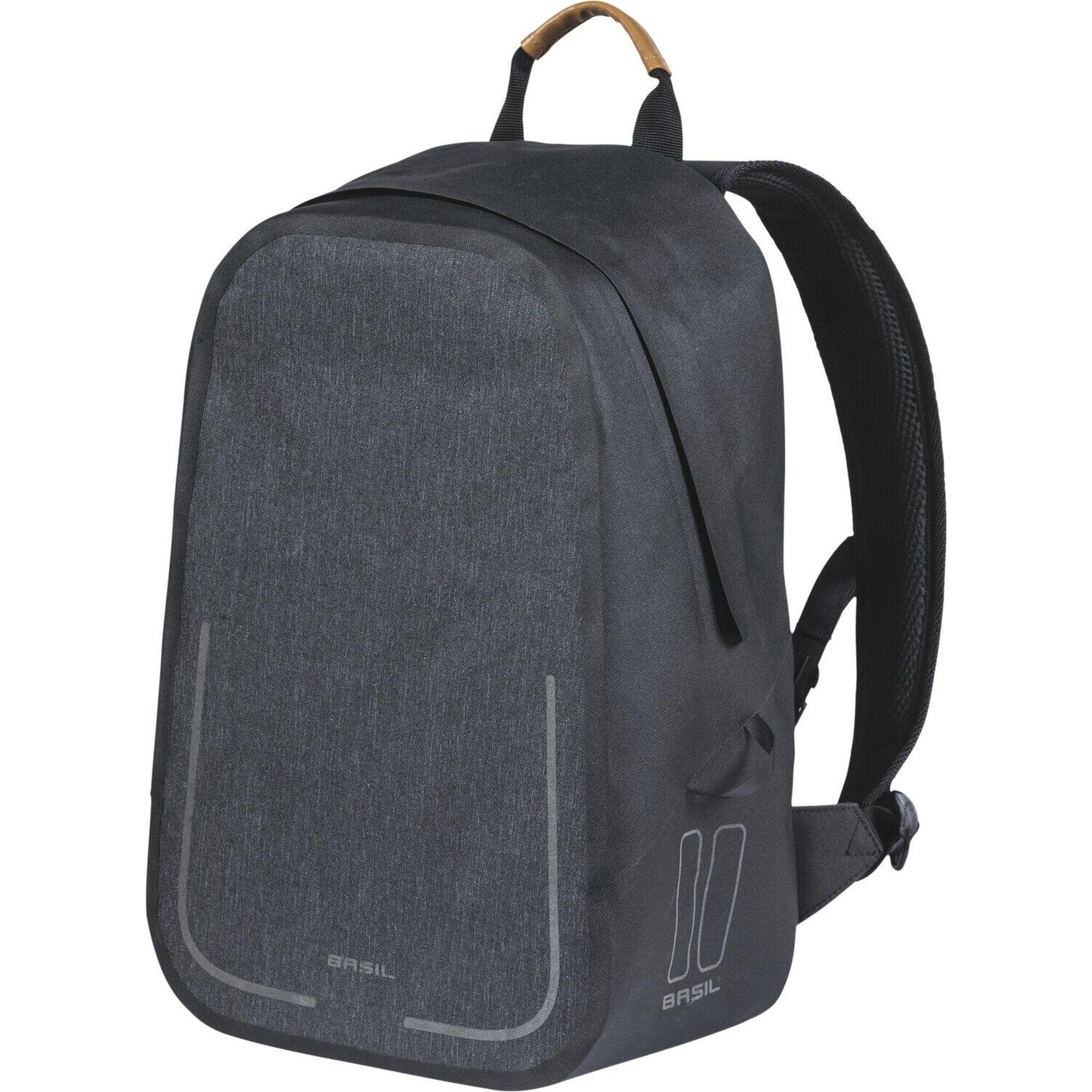 Basil - Sac À Dos Vélo Urban Dry Backpack 18 Litres 27 X 16 X 45 Cm - Gris - Sacoche - Noir - 18 L - Decathlon