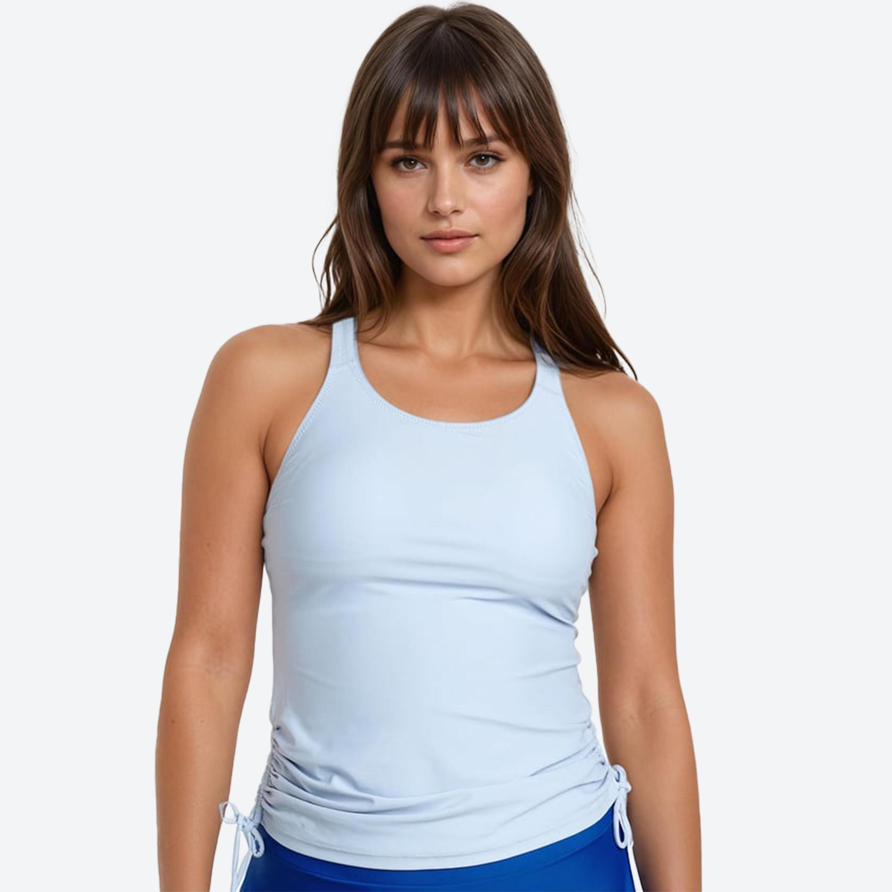 Women's Maya Tankini Swim Top With Built-in Bra - Light Blue